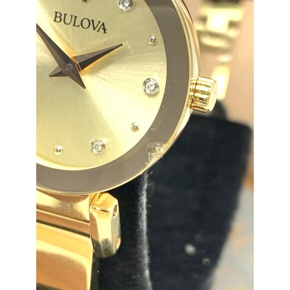 Bulova Women's Watch 97P164 Marc Anthony Quartz Bangle Petite Diamond Gold Dial - Picture 7 of 14